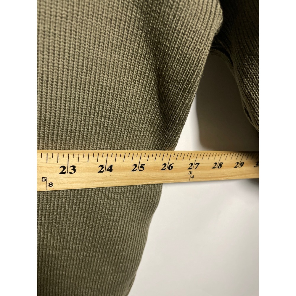 Vintage Filson Henley Guide Sweater Mens L Olive Green 100% Virgin Wool USA Made - Picture 10 of 10